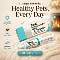 Pevet – Pâte Nutritionnelle Personnalisée au Lactoferrine pour Animaux de Compagnie, Supplément Immunitaire pour Chats et Chiens avec Colostrum, Vente Directe Usine