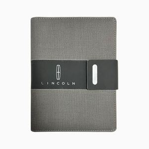 Carnet de notes de luxe personnalisé en cuir rigide avec boucle magnétique, écologique, imprimé en sérigraphie, cadeau d'entreprise promotionnel, agenda - Product Image 1