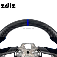Volante Personalizado de Fibra de Carbono Mate con Cuero Negro para Ford Mustang Shelby 2018 2019 2020 2021, Interior de Auto