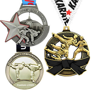 Diseña tu propia medalla de oro 3D de aleación de zinc en blanco para maratón, medallas personalizadas con cintas, medalla deportiva de metal. - Product Image 6