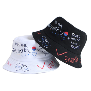 Unisex Sombrero de Cubo Harajuku Graffiti Carta Mujeres Hombres Pesca Pescador Sombrero Verano Al Aire Libre Panamá Hip Hop Cap - Product Image 1