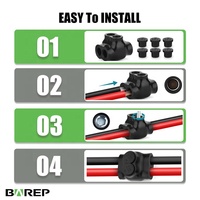 Barep QMS-D2-2 Noir, bornier de raccordement rapide isolé à 2 ports, à vis, pour câbles
