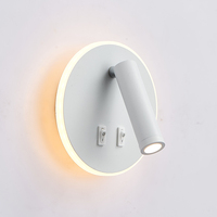 Lit de chevet réglable rotatif avec interrupteur Flexible pliant encastré monté lampe 3W bras oscillant led lecture applique murale