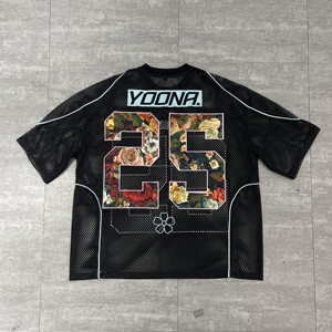 Maglia da Calcio in <span class=keywords><strong>Rete</strong></span> Traspirante per <span class=keywords><strong>Uomo</strong></span> con Logo Personalizzato, T-Shirt Sportiva di Lusso con Stampa Serigrafica e Patch Ricamata - Product Image 3