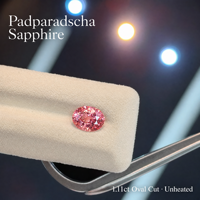 1,11 ct unbeheizter natürlicher Padparadscha-Saphir, Lotusrosa-Orange, oval geschliffener Ceylon-Edelstein