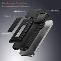Étui de téléphone avec porte-cartes et protection d'objectif intégrée pour iPhone 18, iPhone 17, 16, 15, 14, 13 Pro Max – Accessoires pour téléphone