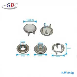 Bottone a Pressione in Metallo con Perla Lunga 10mm Tendenza 2026 per Tutine da Gattonamento - Product Image 3