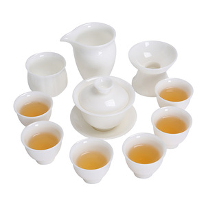 Juego de té de cerámica Gongfu con tapa, 6 piezas, estilo chino tradicional, apto para lavavajillas, para oficina, hogar, regalo. - Product Image 5