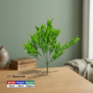 ใบไม้ประดิษฐ์สีเขียวลายไม้ไผ่/ปาล์ม รุ่น AFF Bunch-64 - Product Image 2