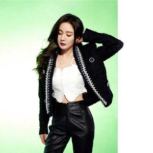 AIMEISI高端冬季女士花呢两件套优雅串珠上衣羊毛开衫夹克两件套女裙 - Product Image 3