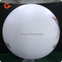 Ballon gonflable blanc géant de 5m pour la décoration Ballon gonflable de projection Ballon blanc pour projecteur