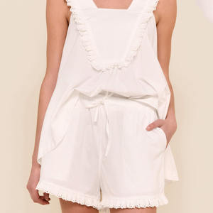 Ropa de dormir sin mangas para mujer Camiseta sin mangas de verano Venta al por mayor 100% Conjunto de pijamas de algodón Pijamas para mujer - Product Image 3