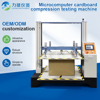 Equipo de Prueba de Compresión de Cartón con Microcomputadora, Celda de Carga de 2000KG, Precisión del 0.5%, Instrumento de Prueba de Resistencia a la Compresión de Paquetes