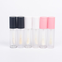 Vente en gros de tubes à gloss à lèvres de grande taille, 5 ml, emballage cosmétique personnalisé avec logo, flacon rond blanc, noir, rose, tubes à gloss à lèvres
