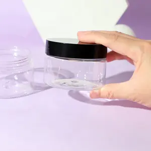 卸売ネックサイズ68/400プラスチック化粧品ジャー120ml透明PETストレートサイドクリーム用プラスチックジャー