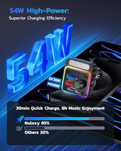 <span class=keywords><strong>Nulaxy</strong></span> 54W 5.3 Auto-Adapter 4-Port Schnellladegerät [PD36W QC3.0 18W] FM-Radio Tiefer Bass-Player 5 Farben LED-Hintergrundbeleuchtung - Product Image 2