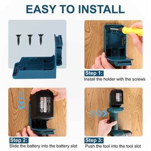 <span class=keywords><strong>Support</strong></span> de montage de <span class=keywords><strong>batterie</strong></span> d'outil électrique, 2 en 1 pour Makitas <span class=keywords><strong>18V</strong></span> <span class=keywords><strong>support</strong></span> de <span class=keywords><strong>support</strong></span> de stockage d'outils de <span class=keywords><strong>batterie</strong></span> porte-outil et organisateur de <span class=keywords><strong>batterie</strong></span> - Product Image 4
