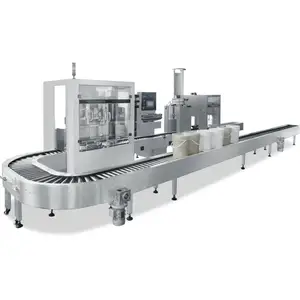 Línea automática de máquina de etiquetado de aceite de motor, productos de fabricación profesional para pesaje y llenado de grasa