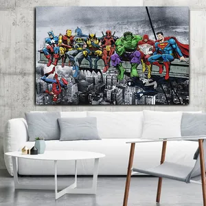 Superheros Marvel Dc Comics Pop Art Print Abstracte Kunst Werk Grote Kunstwerk Canvas