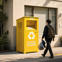 Seau de rangement pour vêtements et chaussures de plein air Centre de dons caritatifs en acier Bacs de recyclage pour les livres et les vêtements