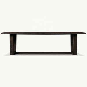 Tavolo da Pranzo RH Moderno in Rovere Americano con Base a Cavalletto Angolata, Grande Tavolo da Cena, Lussuoso Tavolo da Refettorio in Legno Massello - Product Image 4