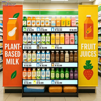 Pantalla LCD LED Estirada de 36/49 Pulgadas, Señalización Digital para Estantes de Tiendas, Monitor Ultra Ancho para Publicidad en Supermercados