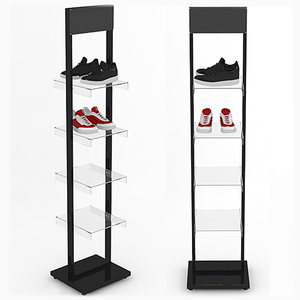 अनुकूलित लोगो धातु खुदरा स्टोर जूते ऐक्रेलिक धारक के साथ डबल पक्षीय डिस्प्ले रैक - Product Image 2