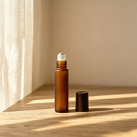 Botol parfum kaca roll-on cokelat 10ml grosir, botol parfum mini kaca matte, botol minyak esensial