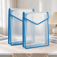 Porte-documents extensible en plastique imperméable Canhao A4, épais, avec bouton-pression, poche pour étiquettes, grande capacité