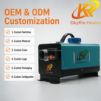 Chauffage diesel intégré OkyRie AX22H à commutation automatique 12V 24V, ultra silencieux et portable pour tente extérieure, camping-car, fourgonnette