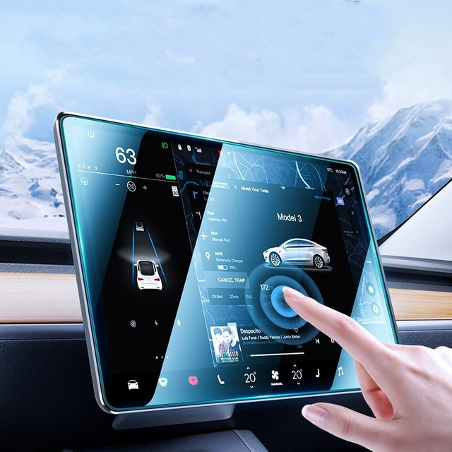 High Clarity 9H Anti-Scratch Anti-Glare PET Screen Protector for Tesla and BMW Navigation Models Hard Plastic AR and AF Films