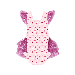 <strong>Baby</strong> Valentine Clothing 1st Valentine Romper Newborn Girl Flutter Sleeve Romper Tutu Skirt Princess Dress <strong>Clothes</strong> Sets - Product Image 3