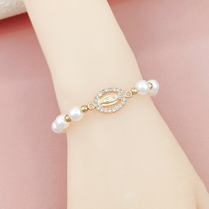 KOMI Miraculeuse Vierge Marie Médaille Charme Bracelets Cadeaux pour Femme Élastique Stretch Perle Perlé Bracelets pour Fille Dainty Bijoux - Product Image 2