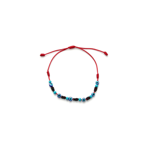 Braccialetto con perline a cinque occhi del Festival delle Sette Stelle, filo rosso con perline blu a forma di occhio diabolico, gioielli di moda da donna - Product Image 2
