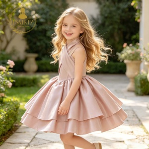Abito da Principessa in Raso per Bambine, Senza Maniche, con Fiocco, per Feste e Cerimonie - Product Image 3