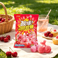 Bonbons gélifiés super acidulés saveur cerise, fabricant OEM de bonbons gélifiés, pour les fêtes, les occasions sociales et les défis amusants