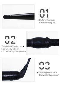 <span class=keywords><strong>Professionnel</strong></span> Tube Unique En Céramique Glaçure Poire Fleur LCD Électrique <span class=keywords><strong>Conique</strong></span> Cheveux <span class=keywords><strong>Fer</strong></span> <span class=keywords><strong>À</strong></span> Friser PTC Personnalisable pour La Maison Hôtel Utilisation - Product Image 6