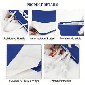 Bolso de mano plegable de moda para mujer, bolso informal con estampado floral, bolso de playa de lona con asa de cuerda - Product Image 2