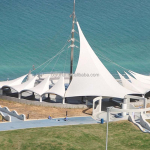 Tự làm sạch không dính <span class=keywords><strong>PTFE</strong></span> kiến trúc cảnh quan ngoài trời tán thép kéo bóng vải - Product Image 1