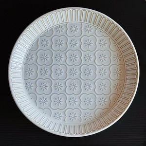 Plato Ovalado de Cerámica de 12 Pulgadas con Diseño Vintage en Relieve de <span class=keywords><strong>Malus</strong></span> <span class=keywords><strong>Spectabilis</strong></span> para Ensalada, Pasta, Sopa y Postre, Vajilla Floral Elegante para el Hogar - Product Image 3