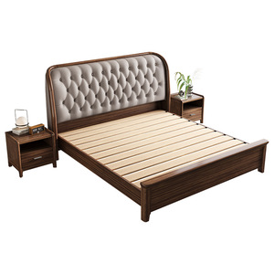 Lit de rangement en bois de rose massif 1,8 m avec tête de lit capitonnée, mobilier de chambre à coucher - Product Image 4
