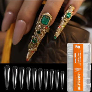 Vente en gros, offre spéciale : 504/240 <span class=keywords><strong>faux</strong></span> <span class=keywords><strong>ongles</strong></span> transparents en acrylique naturel, extension d'<span class=keywords><strong>ongles</strong></span> longs XXL personnalisables <span class=keywords><strong>pour</strong></span> votre marque - Product Image 2