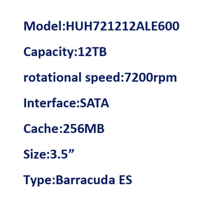 Disque dur mécanique Helium de qualité professionnelle 12 To HC520 SATA 7200 tr/min 256 Mo CMR Vertical pour serveur <span class=keywords><strong>HUH721212ALE600</strong></span> - Product Image 5