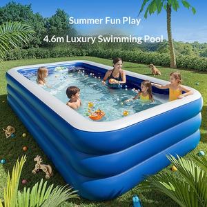 Piscina Inflable para Niños de PVC, Ecológica, Rectangular, Plegable, Portátil, para Uso en Interiores y Exteriores, para Bebés - Product Image 2