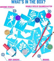 Vente chaude filles créatives habiller les fêtes 33 pièces amusantes en 1 Kit de tatouages temporaires à paillettes scintillantes beauté jouet cosmétique