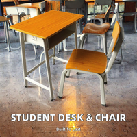 Bureau moderne en métal simple avec tiroir pour livres pour salle de classe, école, maison, bureau, salon ou hôpital