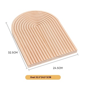 Plateau de service asymétrique créatif en bois de hêtre jetable pour desserts, barbecues extérieurs modernes et thés de l'après-midi, inspiré des ondulations de l'eau - Product Image 6