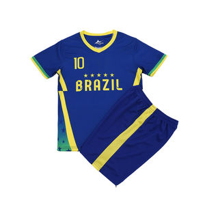 Vendita all'ingrosso maglia da <span class=keywords><strong>calcio</strong></span> per bambini del Brasile <span class=keywords><strong>blu</strong></span> brasile via Kit di <span class=keywords><strong>calcio</strong></span> con n ° 10 magliette e <span class=keywords><strong>pantaloncini</strong></span> traspiranti per i bambini della gioventù - Product Image 3