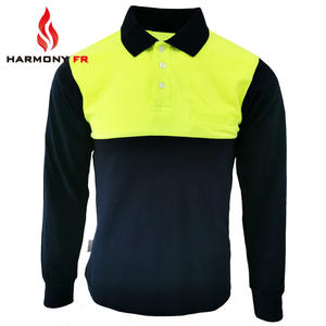 लंबी आस्तीन रॉयल ब्लू हाय विज़ सुरक्षा पोलो चिंतनशील काम नारंगी टी शर्ट आग प्रतिरोधी हाय-विज़-पोलो-शर्ट परावर्तक के साथ - Product Image 2