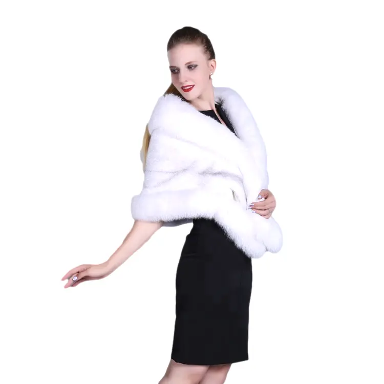 2021 Hot Sale Low Price Fur Coat Cape Knit Mink Fur Shawl